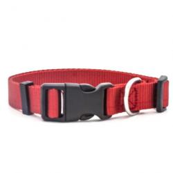 Collier pour chien réglable en nylon - rouge