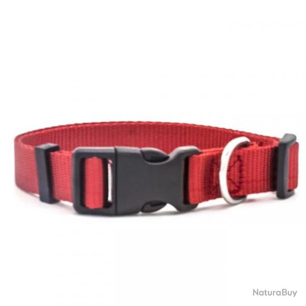 Collier pour chien rglable en nylon - rouge