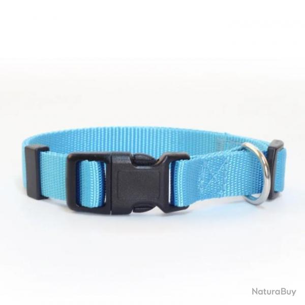 Collier pour chien rglable en nylon - bleu ciel