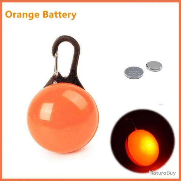 Pendentif LED orange pour chien - LIVRAISON GRATUITE