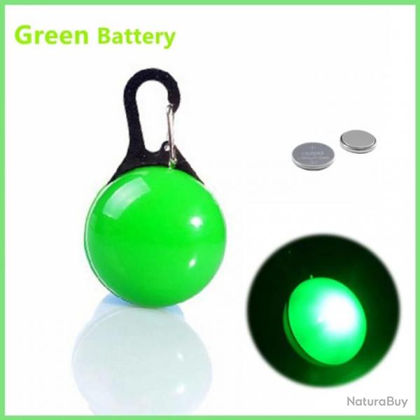 Pendentif LED verte pour chien - LIVRAISON GRATUITE