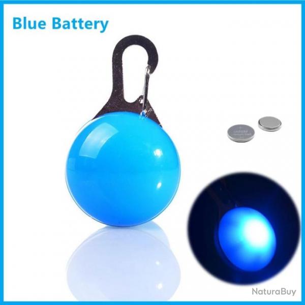 Pendentif LED bleu pour chien - LIVRAISON GRATUITE