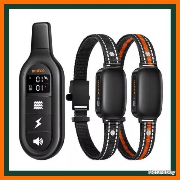 2x COLLIERS ANTI-ABOIEMENT CHIEN TOUTES TAILLES - TANCHE - 30J AUTONOMIE - 3 MODES