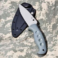 Couteau Spyderco Temperance Gray FRN Handles Lame Serr Acier CPM-CruWear Etui Japan SCFB05SGY