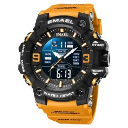 Montre Numérique de Sport pour Homme Étanche 5 Bars Grand Cadran Alarme Chronomètre Orange