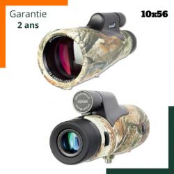 Télescope monoculaire 10x56 - Etanche - Avec sac de transport - Forêt - Garantie 2 ans