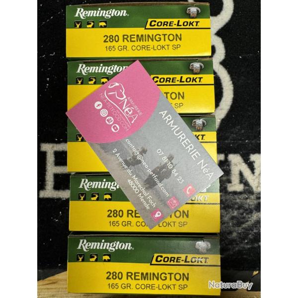 2XBalle 280 Remington Core-Lokt Soft Point 165 gr LIV GRATIS Cartouche a balles 280