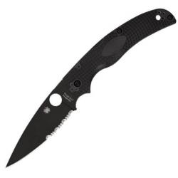 SPY-C244PSBBK Couteau pliant semi-denté Spyderco Native Chief manche FRN