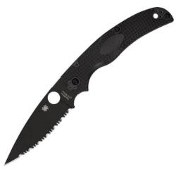 SPY-C244SBBK Couteau pliant denté Spyderco Native Chief manche FRN