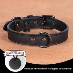 Collier pour chien cuir noir - LIVRAISON GRATUITE