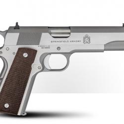 SPRINGFIELD - PISTOLET 1911 MIL-SPEC INOX C/.45 ACP CANON 5'' - 1 CHARGEUR 7 CPS