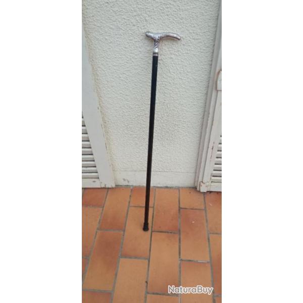 Canne Fayet ancienne argent massif 78cm