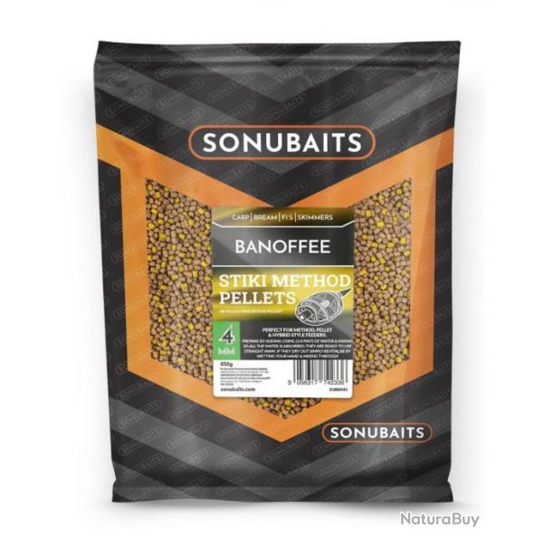 SONUBAITS STIKI METHOD PELLETS 4MM BANOFFEE 650GR SONUBAITS