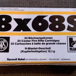 20x Balles RWS 8x68s H-mantel 187 grains / 12,1 Grammes