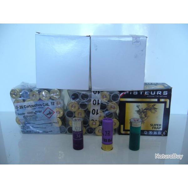 CARTOUCHE CALIBRE 12 N° 8+10 10 12 Cartouches calibre 12 bourre