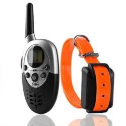 Collier d'Entraînement pour Chien 1000m Étanche Rechargeable Choc Électrique à Distance Orange