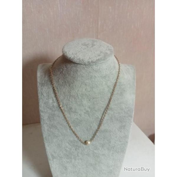 collier ancien petite perle longueur 19 cm ferm