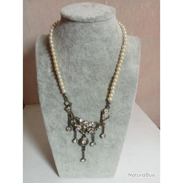 collier ancien perle longueur 25 cm ferm