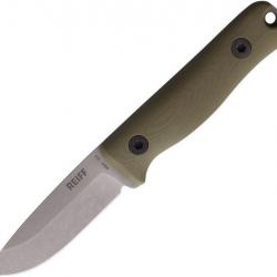 Couteau Reiff Knives F3 Daily Carry Lame Acier CPM 3V Manche Green G10 Etui Kydex USA REKF3D11ODBK