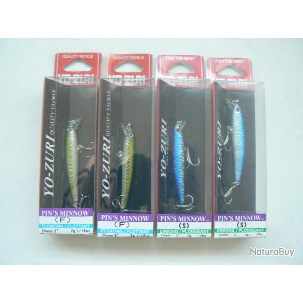 Leurres de pche - Yo-Zuri -Pin's Minnow taille 50 mm  ( lot de 4 articles )
