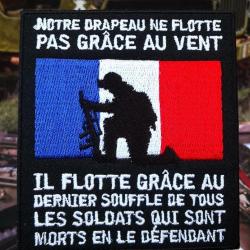 Notre Drapeau ne flotte pas grâce au vent ...... Hauteur : 90 mm Largeur : 80 mm