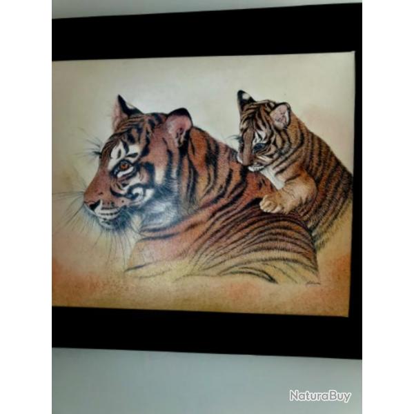 Peinture animal   l'aquarelle pastlise et vernis fixatif (60/50)