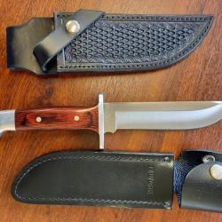 BUCK 124 X FRONTIERSMAN 1990 ACIER 425N - 2 ÉTUIS DONT UN ARTISAN US