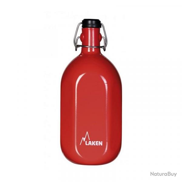Gourde alu Laken 1L rouge avec bouchon canette