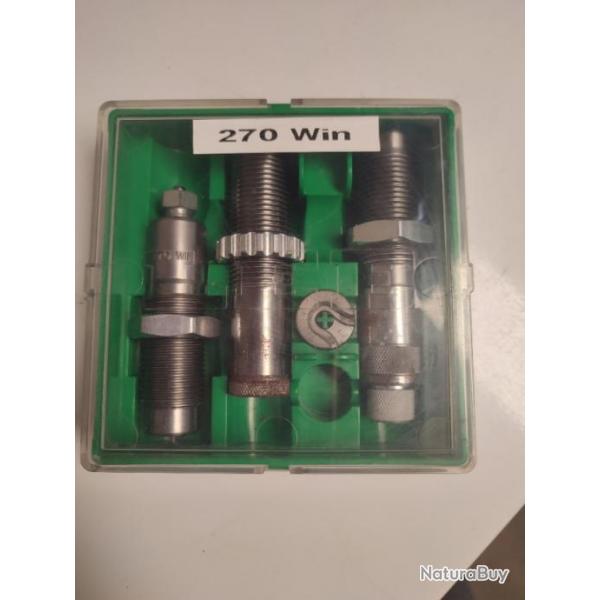 Jeu de 3 outils pour le rechargement du calibre .270win de marque LEE