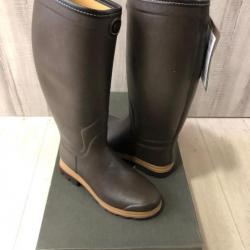 Bottes Le Chameau Saint-Hubert Héritage doublées cuir 43 mollet 44