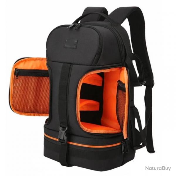 Sac  dos Etanche pour Appareil Photo Bande Rflchissante Etui pour Trpied Rembourr 15.6" Orange