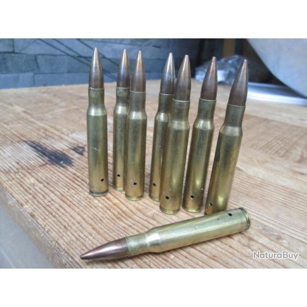 8 cartouches en 30-06 springfield neutralis ideal reconstite pour clip garand (e)