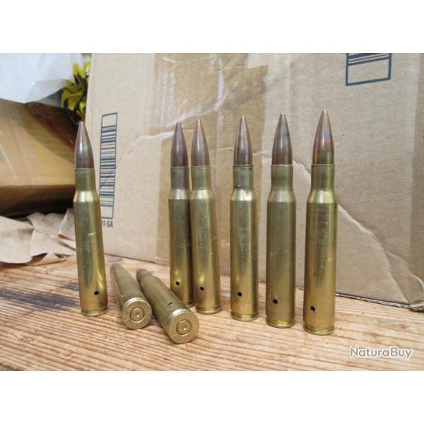 8 cartouches en 30-06 springfield neutralis ideal reconstite pour clip garand (e)