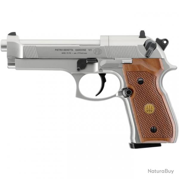 Pistolet CO2 92 FS nickel/bois (Couleur: Nickel/bois, Calibre: 4,50)