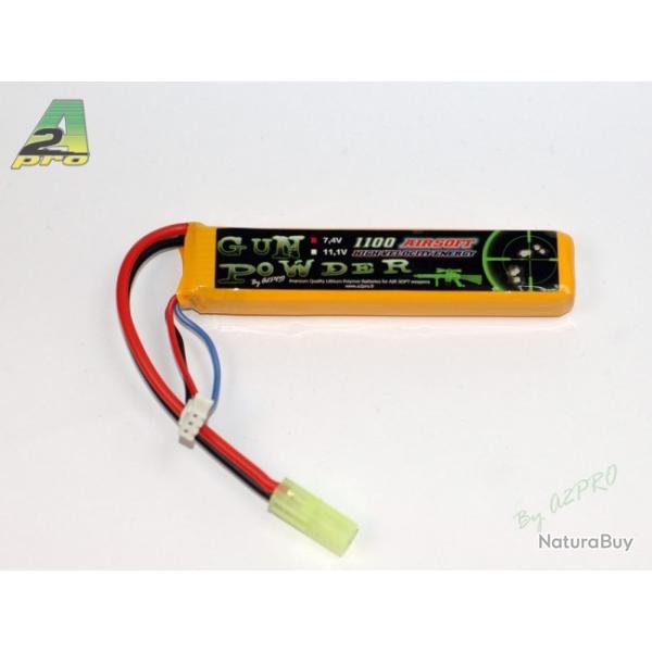 Airsoft - Batterie 1 stick Li-Po 7.4V - 1100 mAh tamiya | A2 Pro (0510 0005)