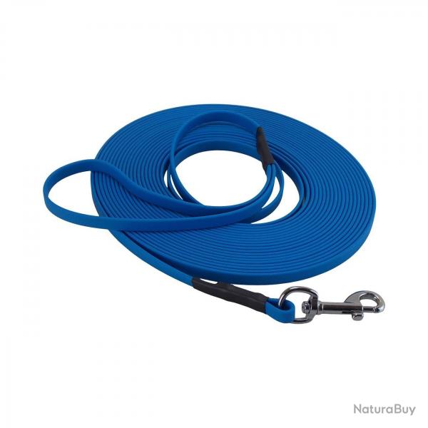 Longe BIOTHANE BETA plate 9 mm 3 m AVEC poigne bleu clair