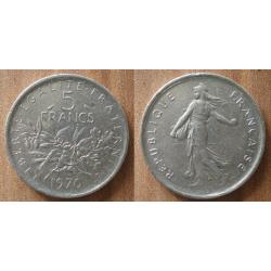 France 5 Francs 1970 Piece Semeuse Franc