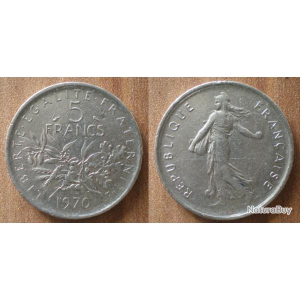 France 5 Francs 1970 Piece Semeuse Franc