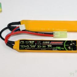 Airsoft - Batterie 2 sticks Li-Po 7.4V - 1100 mAh cosse mini tamiya | A2 pro (0510 0006)