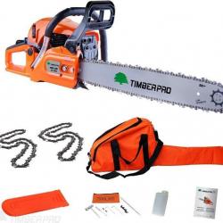 Tronçonneuse Thermique Timberpro 62 cm3 Guide 50 cm + 2 chaines + Housse