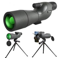 Télescope étanche 25-75x60 avec trépied et support téléphone, monoculaire FMC BAK4 pour observation