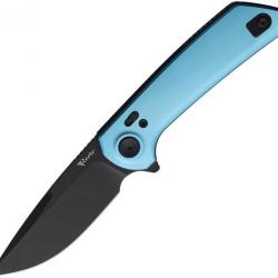 Couteau Reate Knives PL-XF Blue Manche Alu Lame Nitro-V Black Pivot Lock Clip REAPLXFA9