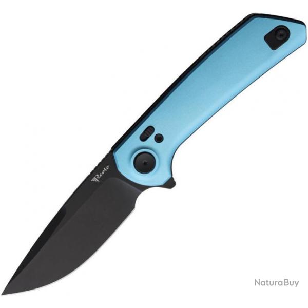 Couteau Reate Knives PL-XF Blue Manche Alu Lame Nitro-V Black Pivot Lock Clip REAPLXFA9