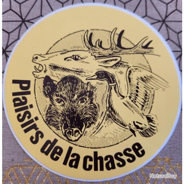 Autocollant chasse ,plaisirs de la chasse ,grand gibier ,bcasse, canards,sanglier