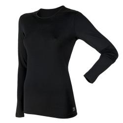 Haut manches longues pure laine mérinos femme noir  2XL