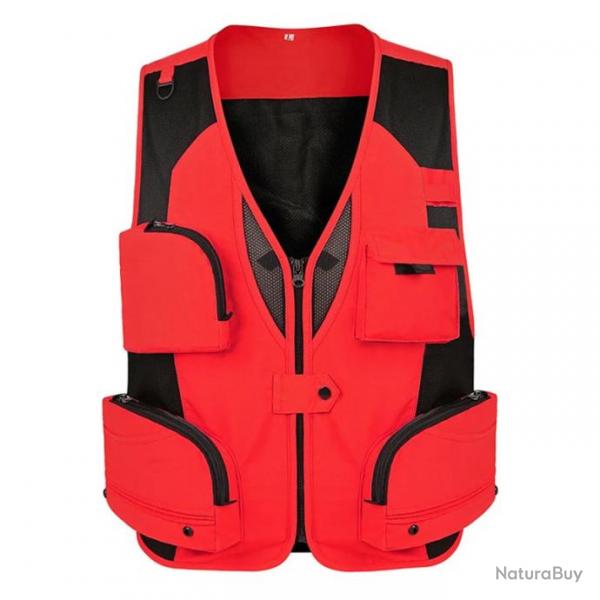 Gilet de pche Drift Trek rglable - Rouge / L (40-60kg)