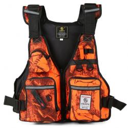 Gilet de pêche River Ready multi-poches - Orange