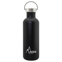 Gourde inox Laken Basic Steel 1L noire avec bouchon Vintage