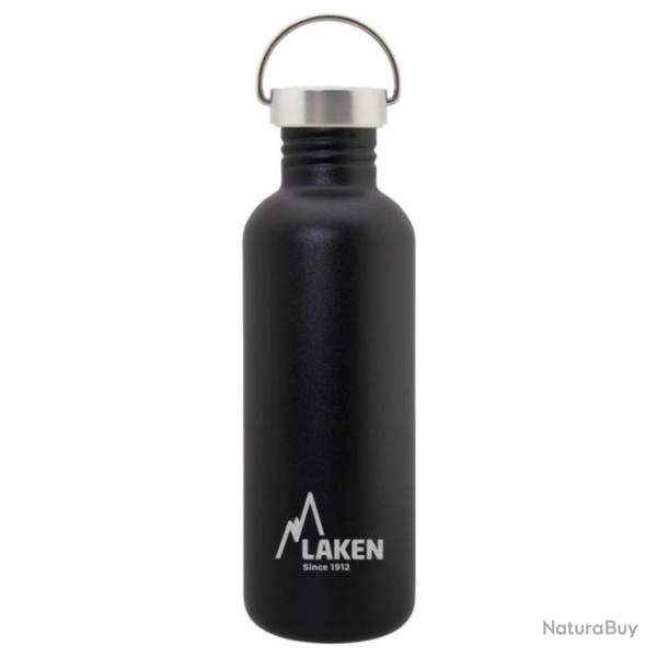 Gourde Laken Basic Steel 1L noire avec bouchon inox Vintage