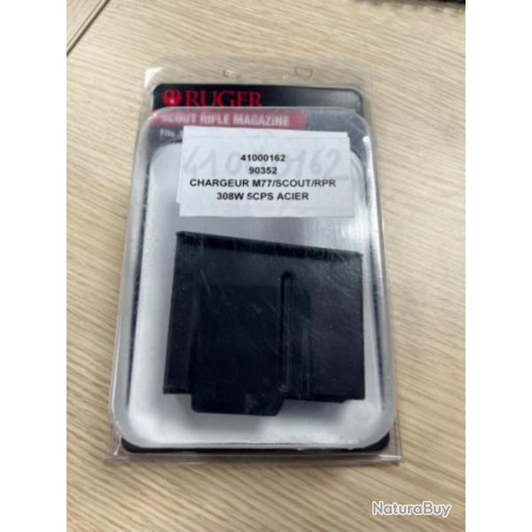 CHARGEUR RUGER 308W 5 coups acier DANS L'EMBALLAGE